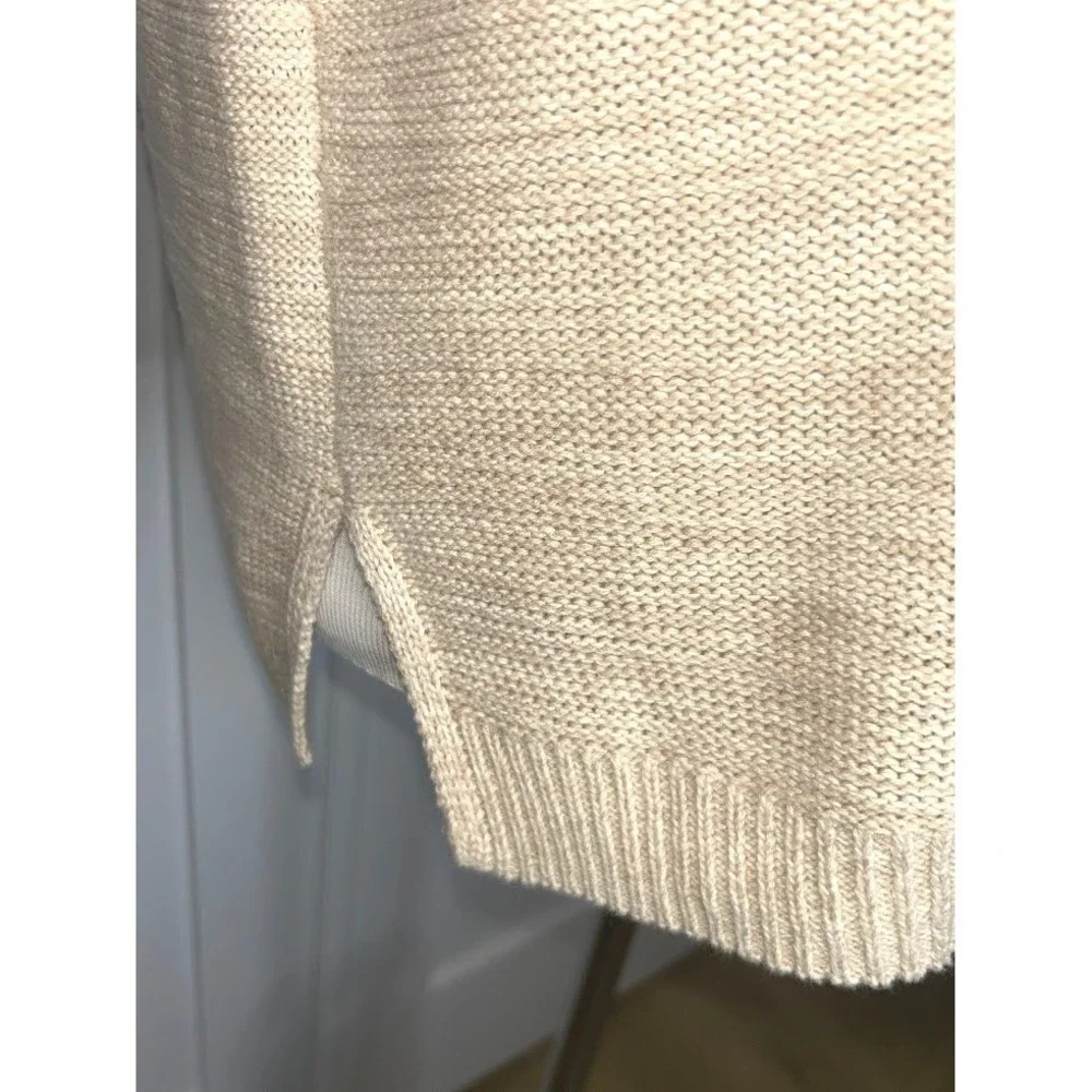 Gap Womens XL Beige Marl Cotton Knit V-Neck Sleeveless Sweater Vest Top